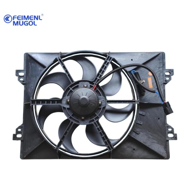 Precision-Balanced EFN2-19553-AA Electric Fan Assembly for JMC Kaiyun Euro 3 Cooling Systems, delivering smooth and quiet operation.