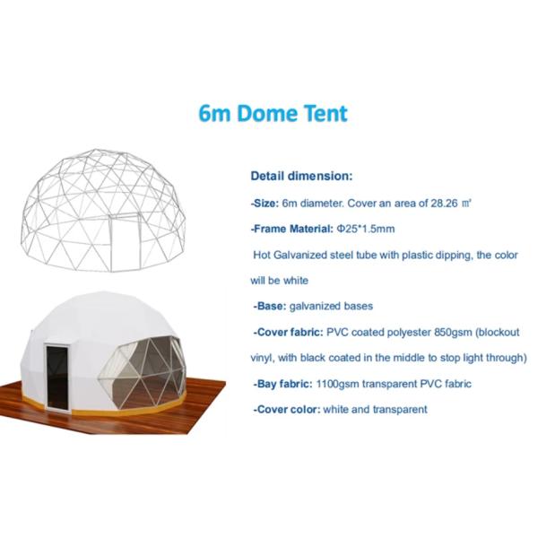 Внешний водонепроницаемый на заказ Luxury Hotel Dome Glamping Tent Resort Tensile с мембраной PVDF