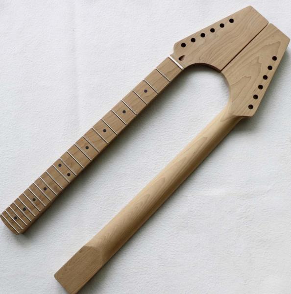 Custom Grand Paddle Guitar Headstock Unfinished Roasted Maple ST Guitar Neck Electric Acoustic Guitar Accept Kinds OEM