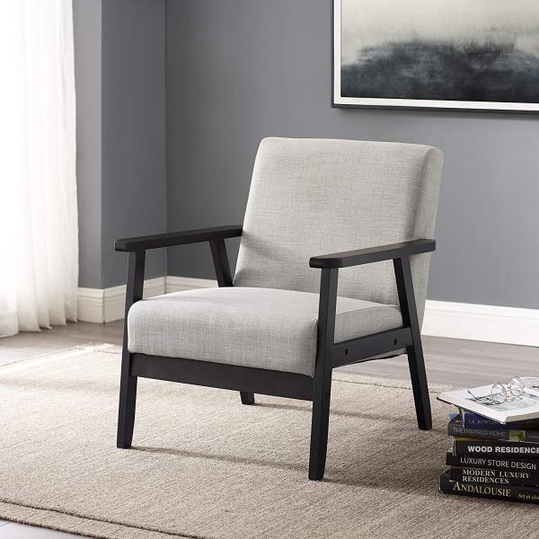 Upholstered Armchairs And Accent Chairs , Solid Wood Frame Small Swivel Armchair