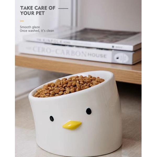 Personalized Ceramic Pet Bowl Chicken Shape For Cat Dog Food Water OEM
