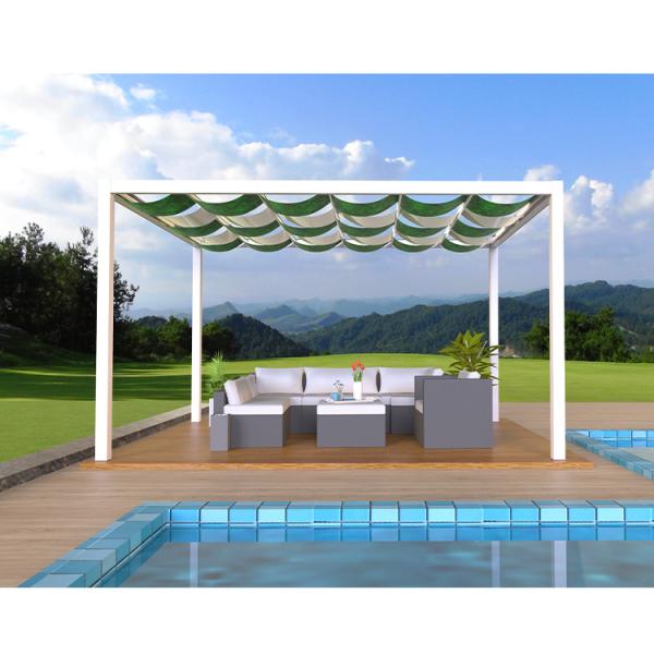 New anti-UV segmented wavy telescopic sunshade rain canopy sailcloth