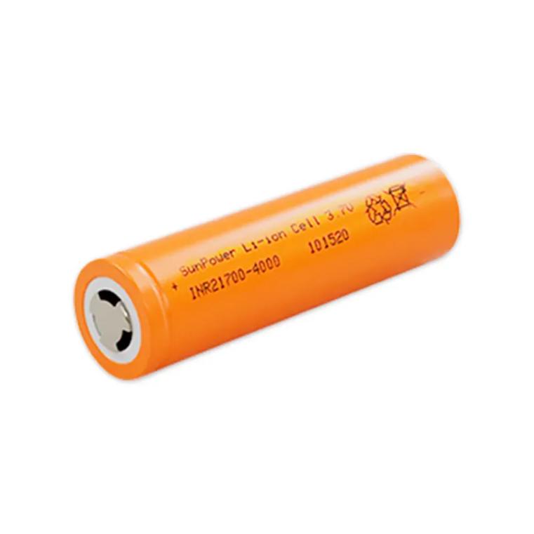 Sunpower INR21700 4000mAh Solid State 21700 Lithium Ion Battery 1000 Cycles