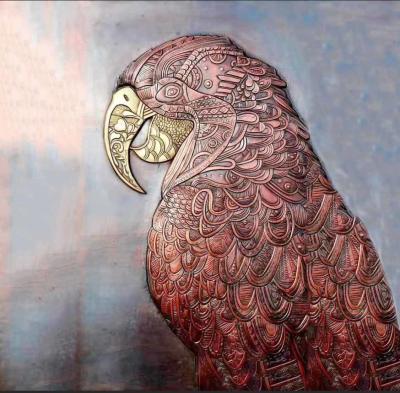 Escultura do relevo do cobre de Eagle, escultura da parede do metal para a decoração pública da arte