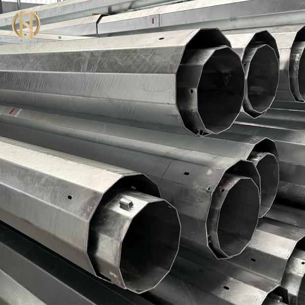 9M 10M 12M Hot Dip Galvanized Concrete Electric Pole 33KV Steel Tower Pole for Power Distribution Equipment