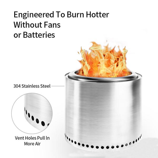 Настраиваемый логотип приемлемая 15-дюймовая бездымная печь из нержавеющей стали для современного кемпинга