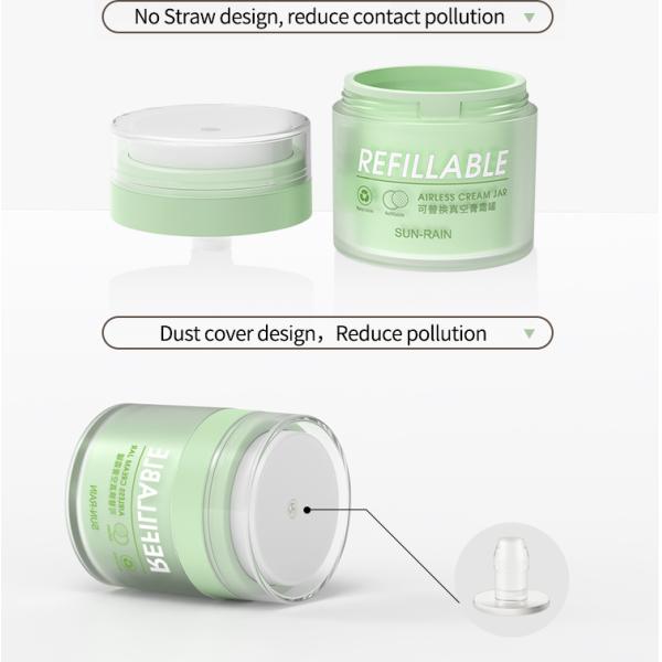 Jar cosmético sem ar com embalagem interna reciclável de PET