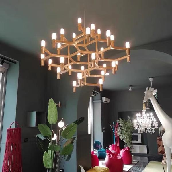 Large  LED Chandelier Luxury Living Room Hanging Light