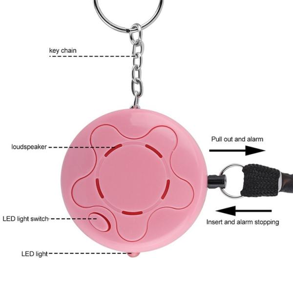 CE Personal Security Alarms 50x21mm Keychain Led Flashing Light Safety Panic Bracelet For Elderly