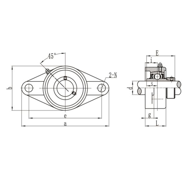 Воротник 440c опорного подшипника скольжения подушки болта держателя 2 фланца эксцентричный запирая с широким внутренним кольцом SHCFLU204