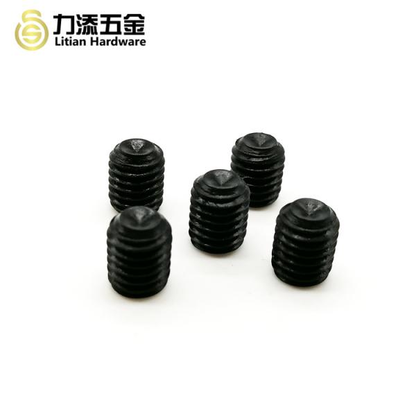 DIN 916 Flat Point Grub Screw Carbon Steel Black M7 M9 Black