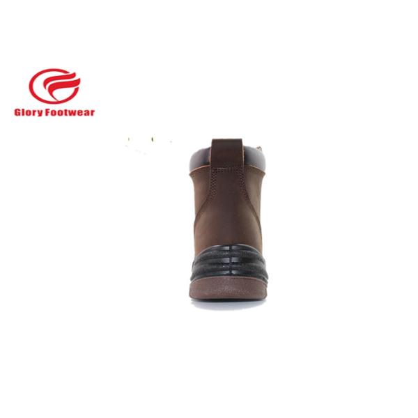 Cow Leather Mesh Lining Pu Sole Safety Shoes , Office Brown Leather Safety Shoes