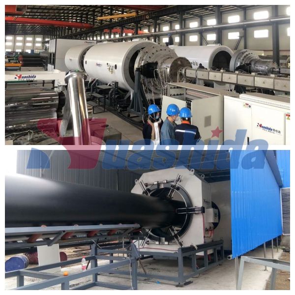 High-Efficiency Extruder Pre-Insulated Pipe Extruder with Vacuum Calibration and Planetary Cutting for HDPE Jacket Pipe