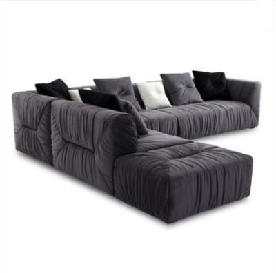 27in L Shape Sofa Bed Couch 3.6m Velvet Grey Couch Living Room Sectional