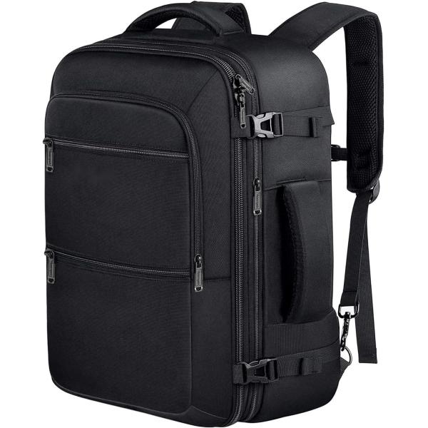 Black 40L Expandable Carry On Luggage Bag Flight Approved Outdoor Duffel Travel Bag