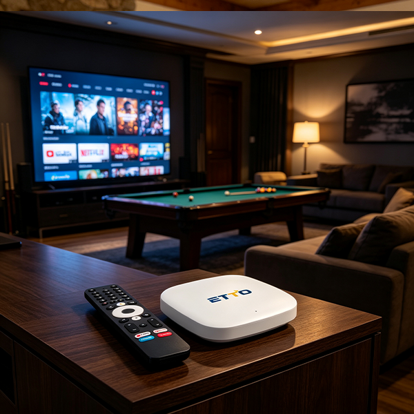 Android TV Box with Android 14 and 4K UHD Support - No Subscription Required Smart Streaming Box