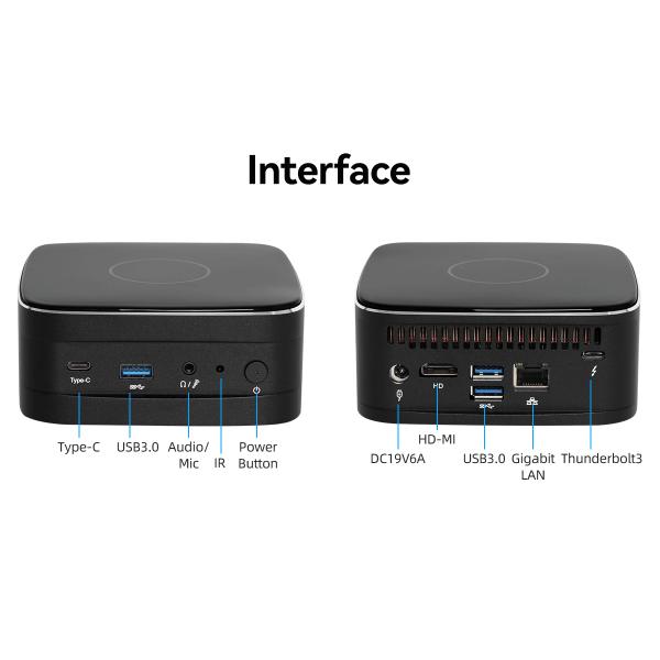Единая локальная сеть 2.5G Intel Mini PC Dual DDR4 64G Linux жесткий диск Wi-Fi и охлаждающий вентилятор
