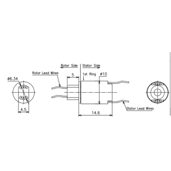 Super Mini Slip Ring USB2.0 Signal 10 circuits