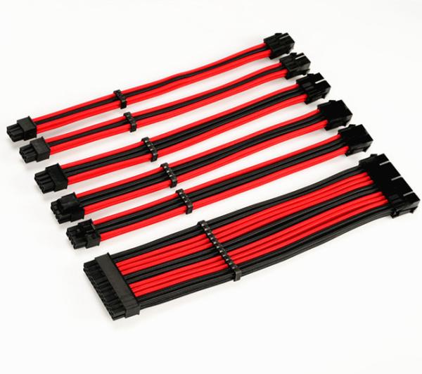 High Quality PSU Computer Cord Sleeved Cable Extensions 24pin interface  cotton mesh Electric Cables  300mm Length