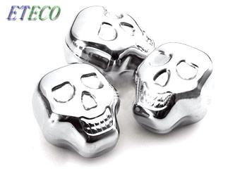 Halloween Party Stainless Steel Ice Cubes Fast Frozen Skull Head Design