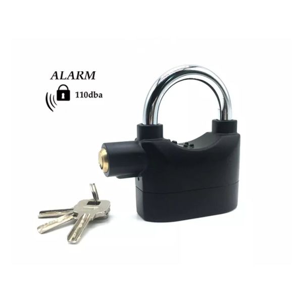 110dB Security Anti-Theft Waterproof Zinc Alloy Motor Bicycle Lock Siren Safety Alarm Padlock Heat Treated Anti-Cut Shackle for