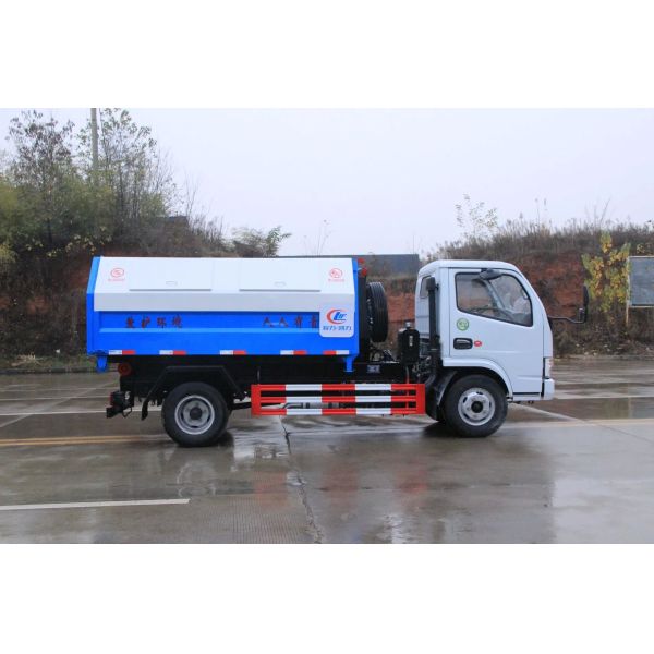 Hot Sale Dongfeng 5000liters/5cbm Small Hook Lift Side Loading Garbage Compactor Truck