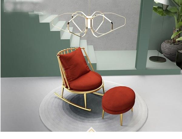 Modern Design Leisure Stainless Steel Armless Sofa chair Rocker Chair for Hotel Living room