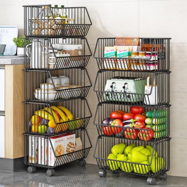 80.5CM Removable Metal Wire Storage Rack  Kitchen Shelf Display For Retail