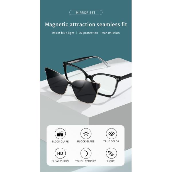 Поляризовыванный миопический магнитный зажим на рамке стекел кота моды женщин солнечных очков