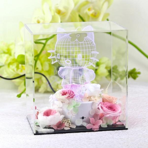 Preserved flower with 3D light real infinity flower gift Natural Fresh flower rose