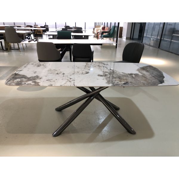 Modern Luxury Kitchen Restaurant Tables And 6 Chairs Sets High End Marble Dining Table Set For Home And Hotels