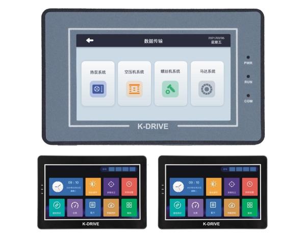 CE Black 7 Inch HMI Touch Screen With 232 422 485 USB Ethernet U Disk Interface