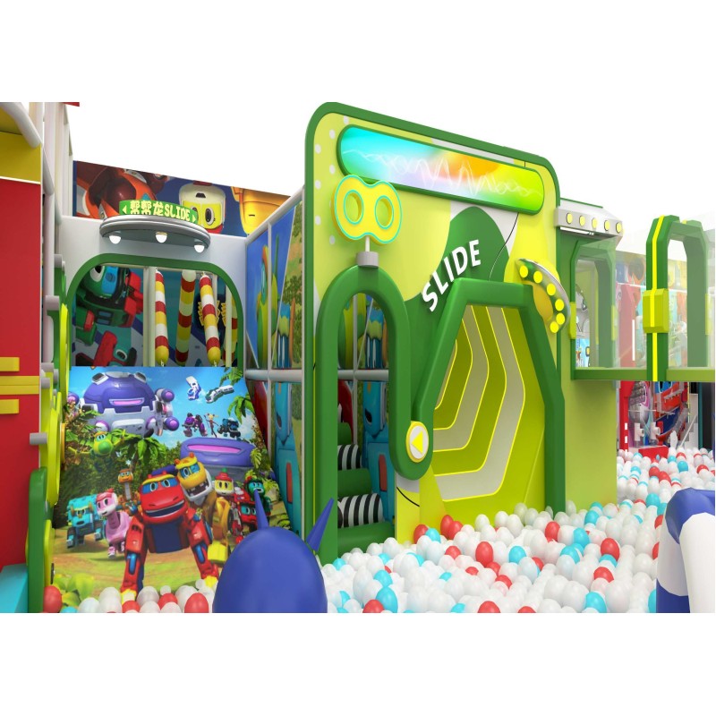 Custom Macaron Play Kids Indoor Play Structure Castle Maze Slide Trampoline for Home Villa