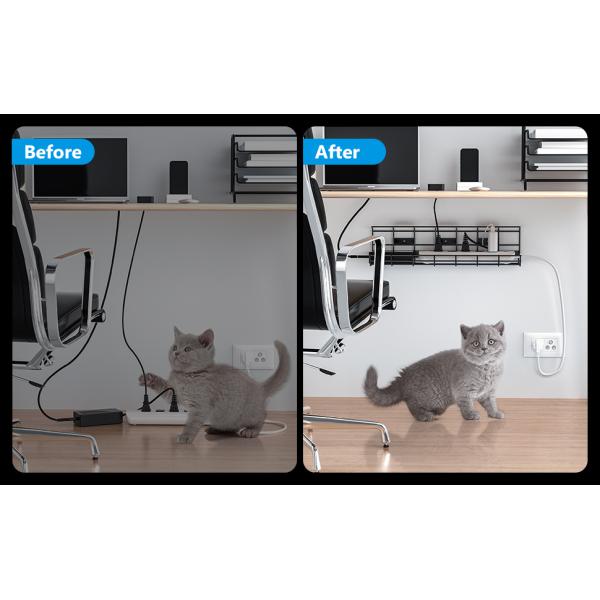 Корзина для кабелей под столом Пластиковый кабельный организатор для зарядных устройств