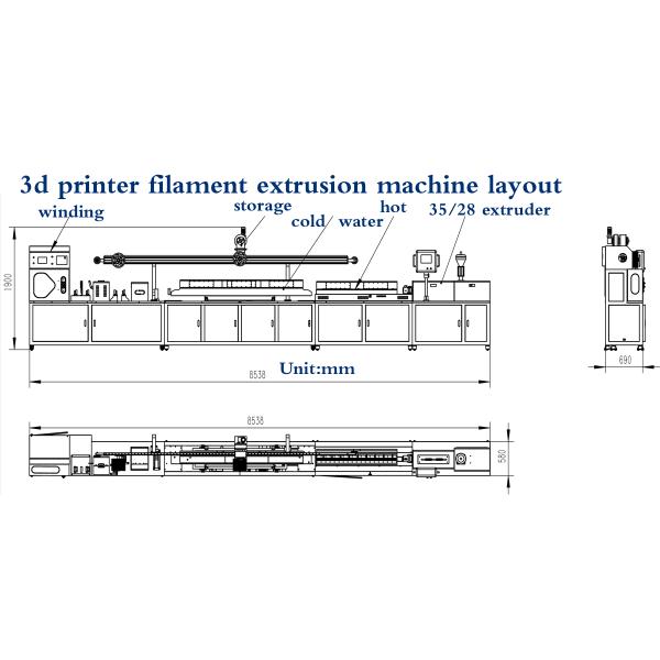 Машина штранг-прессования нити PLA 3D TUV 25kg/H 1.75mm