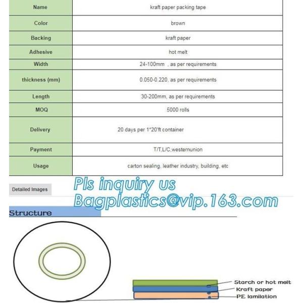 Kraft Paper PE Coated Gummed Labelh Tape Label Kraft Paper Sheets/Gummed Tape/Roll home decoration, machine parts
