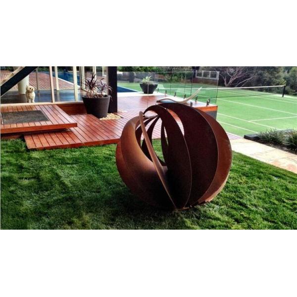 Hollow Metal Corten Steel Art Sphere Sculpture 600mm 900mm