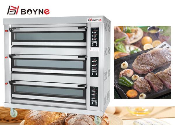 220V Gas Type  Stainless Steel Commercial Microcomputer Three Deck Nine Trays Bakery Oven