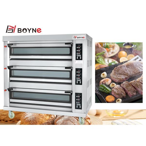 220V Gas Type  Stainless Steel Commercial Microcomputer Three Deck Nine Trays Bakery Oven