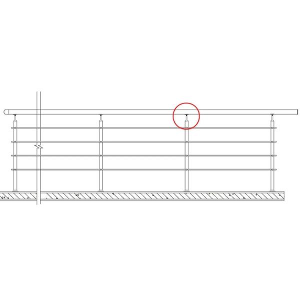 Suporte de aço inoxidável do cargo da balaustrada das peças do corrimão do espelho para o tubo de 50.8mm