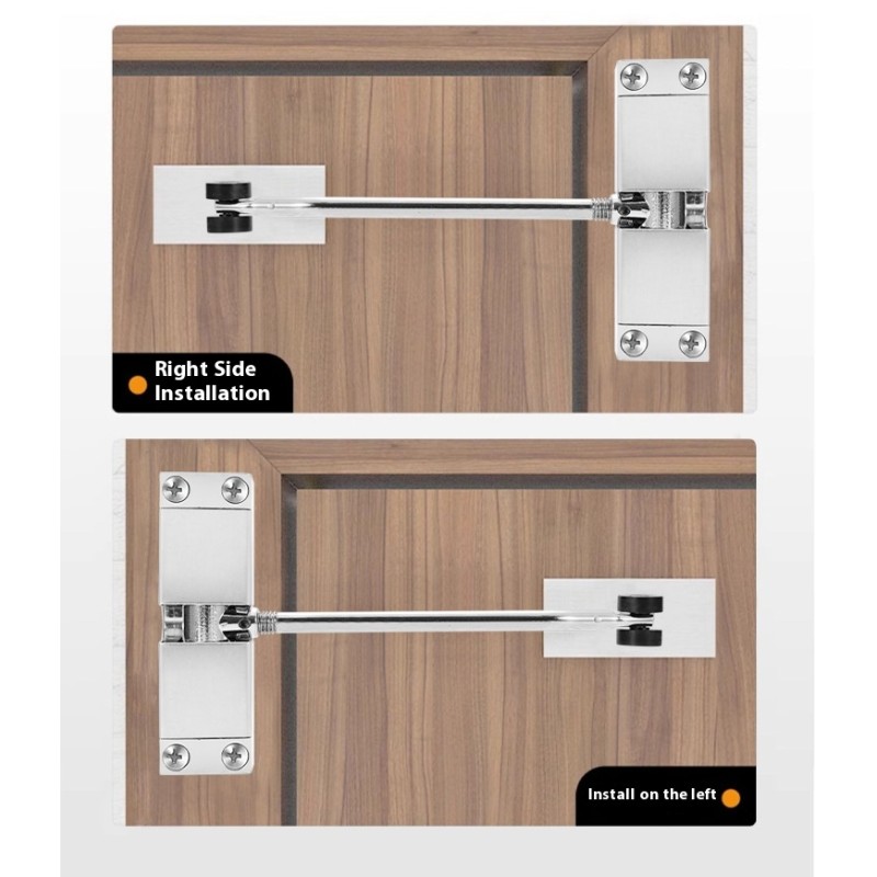 Silent Spring Automatic Door Closer Aluminum Alloy Wood Simple Design 180 Opening 50kg Capacity Household Hotel Use Normally