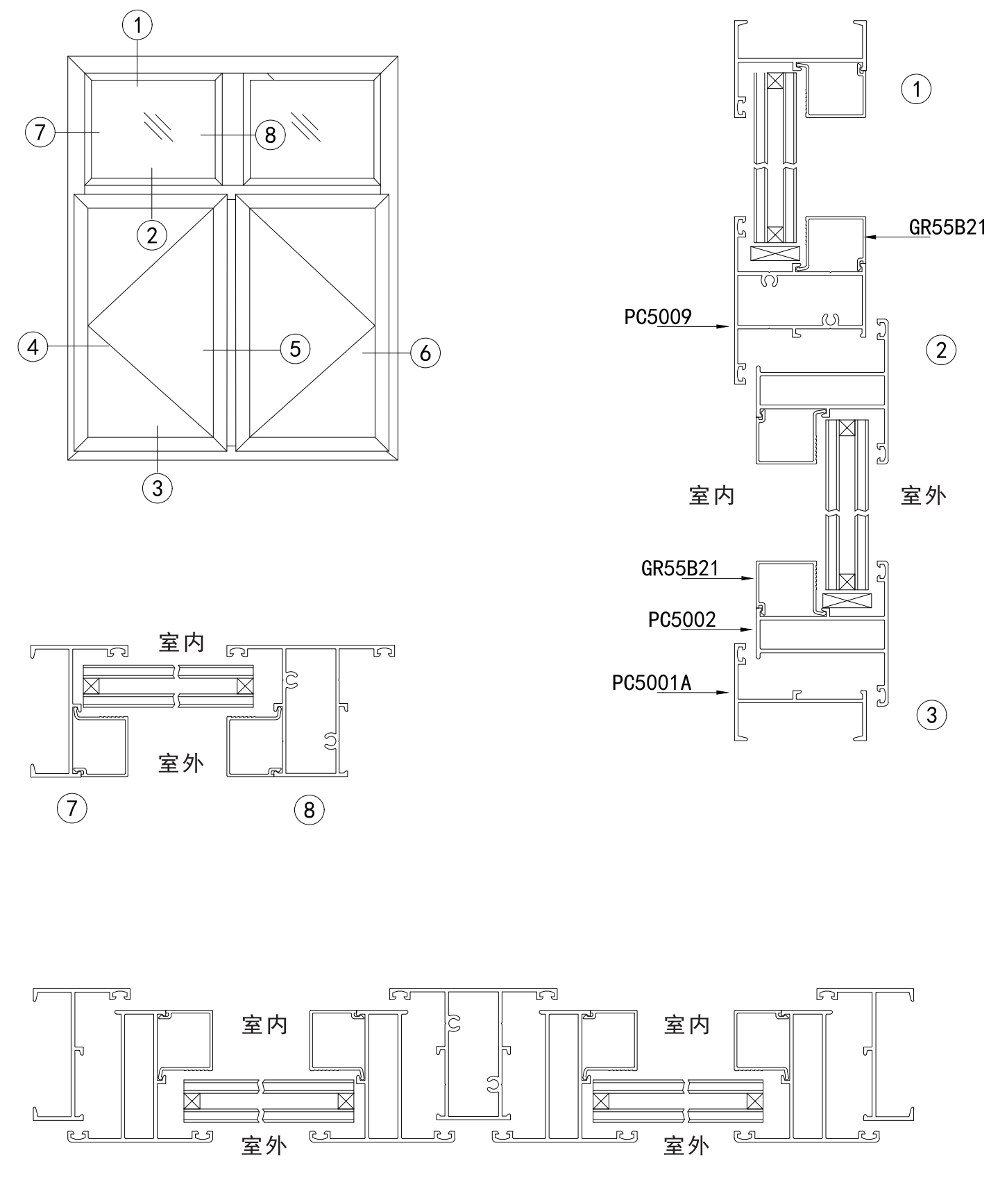 Modern Folding Double Glass Window Thermal Insulation Windproof Aluminum Alloy Frame Customized Size Kitchen Hotel Exterior Use