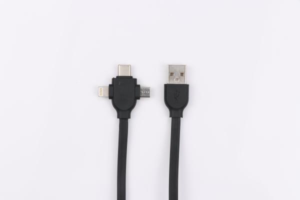 Solid Durable Retractable USB Data Extension Cable 3 In 1 TPE UV Material 5V 2.1A