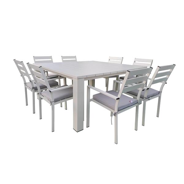 Elegant 160 X 160 Cm Black Garden Dining Table Aluminium Assembled 76cm Height