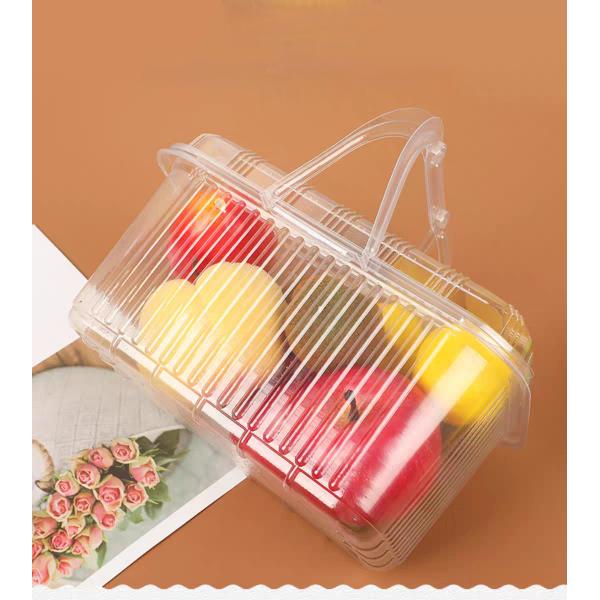Strawberries Picking Basket Disposable Plastic Blister Transparent Fruit Handheld Packaging Box Fruit Packaging Handheld Box Cover
