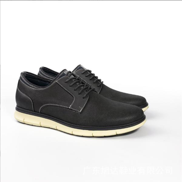 Casual Mens Black Loafers Shock Absorbing Simple Leather Formal Shoes