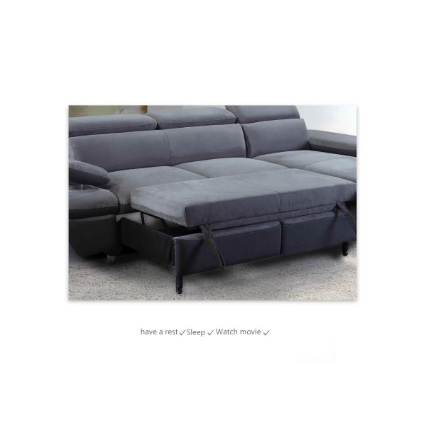 Nontoxic Queen Size Corner Storage Sofa , Anti Abrasion Bed Couch Sectional