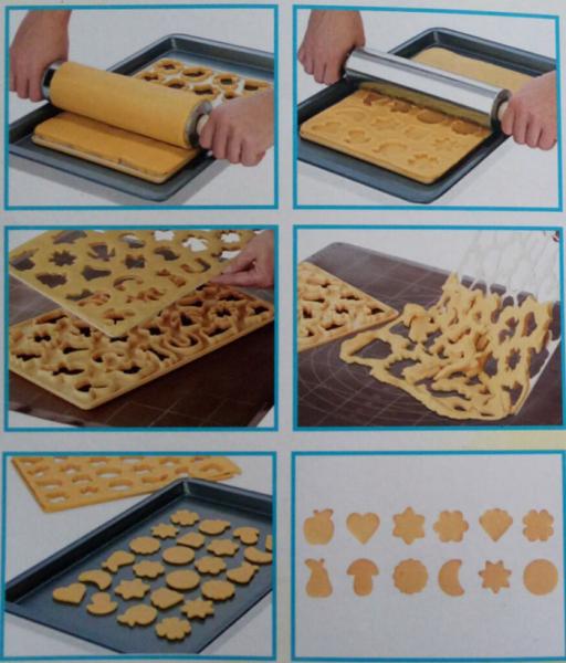 FB119990 24 shapes simple operate ABS 13*9.25 inch 2pcs cookie cutter tray