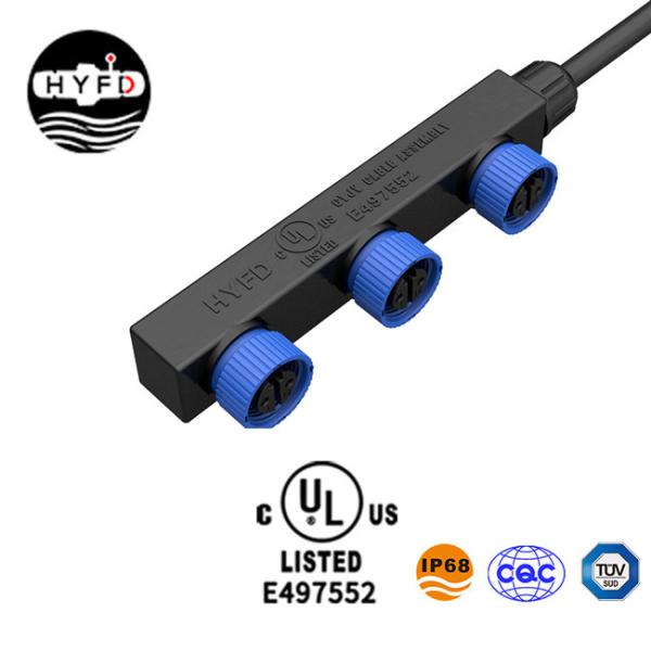 1 In 3 Out 2 Pins 8.5mm M15 Waterproof F Connectors