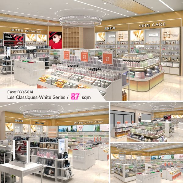 87Sqm Shop Skincare Display Rack Counter Stands Acrylic Wood Glass